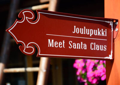 Signpost to Santa Claus (Joulupukki) office in Rovaniemi, Finland